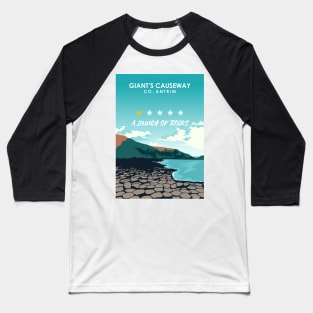 Giant's Causeway One Star Review Northern Ireland Travel Poster Baseball T-Shirt